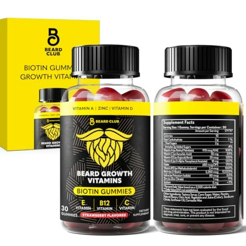 The Beard Club Biotin Beard Growth Vitamin Gummies: $12.98 The Beard Club Biotin Beard Growth Vitamin Gummies: $12.98