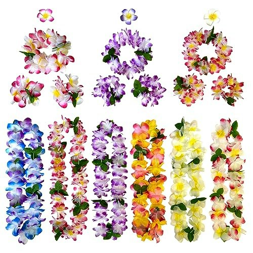 GoodUping Hawaiian Lei Party Accessory Set 18-Count: $6.79
