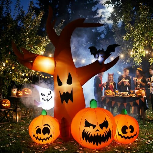 7.9-Foot Inflatable Halloween Spooky Tree with LED Lights: $28.25
