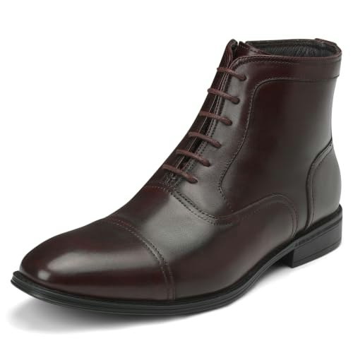 Hantatop Men's Leather Cap Toe Oxford Ankle Boots: $62.98