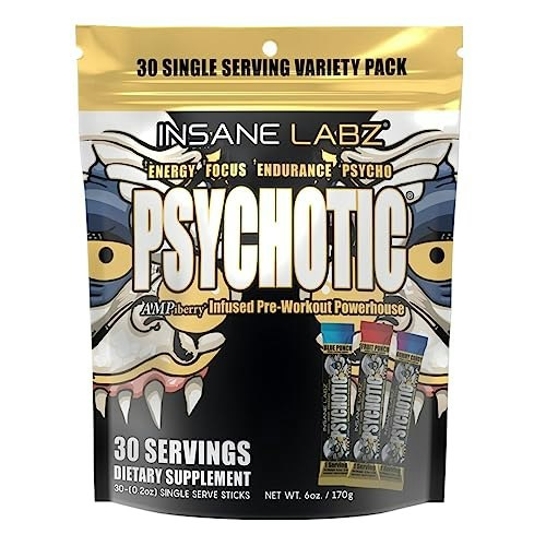 Insane Labz Psychotic Gold Pre-Workout Powder 30-Serving Tub: $29.99