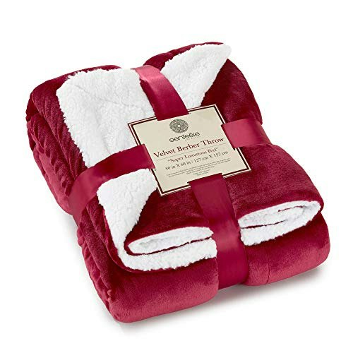 Genteele 50" x 60" Reversible Sherpa Throw Blanket: $20.39