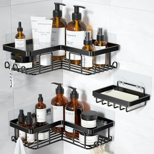 Yasonic Corner Adhesive Shower Caddy 3-Pack: $19.98