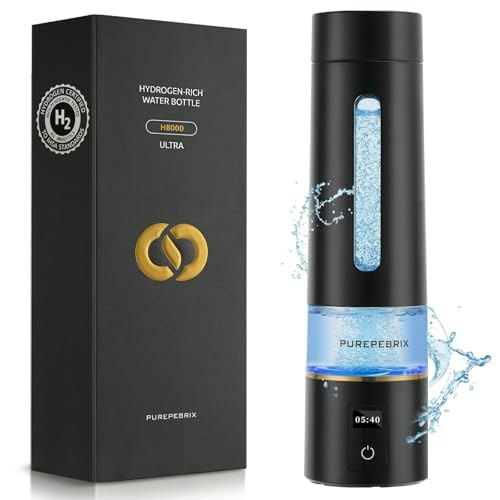 Purepebrix 9,060 PPB Hydrogen Water Bottle Generator: $135.98