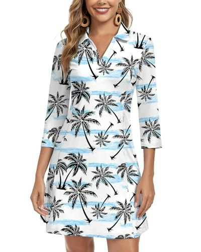 Woweny Women's 3/4 Sleeve V-Neck Dress: $31.44