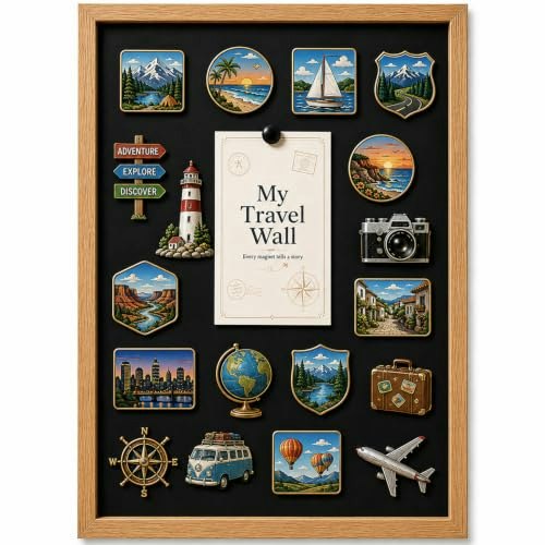 Qiytecno Framed Travel Magnet Board: $44.99 Qiytecno Framed Travel Magnet Board: $44.99