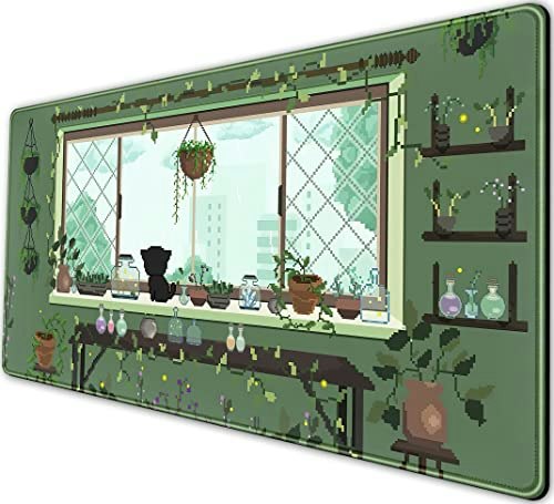 31.5" x 15.75" Green Plant Aesthetic Desk Mat: $18.99