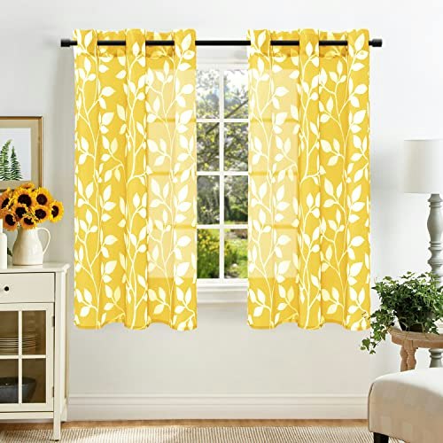 XTMYI 72-Inch Leaf Pattern Sheer Curtains 2-Pack: $24.99 XTMYI 72-Inch Leaf Pattern Sheer Curtains 2-Pack: $24.99