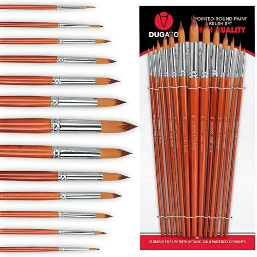 Dugato Artist Round Paint Brush Set 13-Piece: $13.99