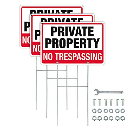 T&R No Trespassing Private Property Sign 3-Pack: $22.99 T&R No Trespassing Private Property Sign 3-Pack: $22.99