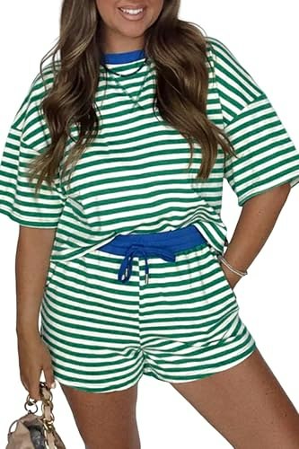 Ecosunny Women's Striped 2-Piece Lounge Set: $24.64 Ecosunny Women's Striped 2-Piece Lounge Set: $24.64