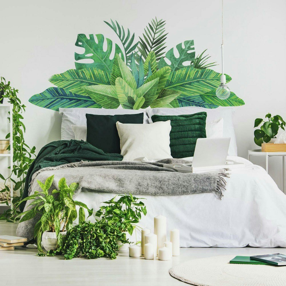 RoomMates Watercolor Tropical Leaves Peel and Stick Wall Decal: $23.49 RoomMates Watercolor Tropical Leaves Peel and Stick Wall Decal: $23.49