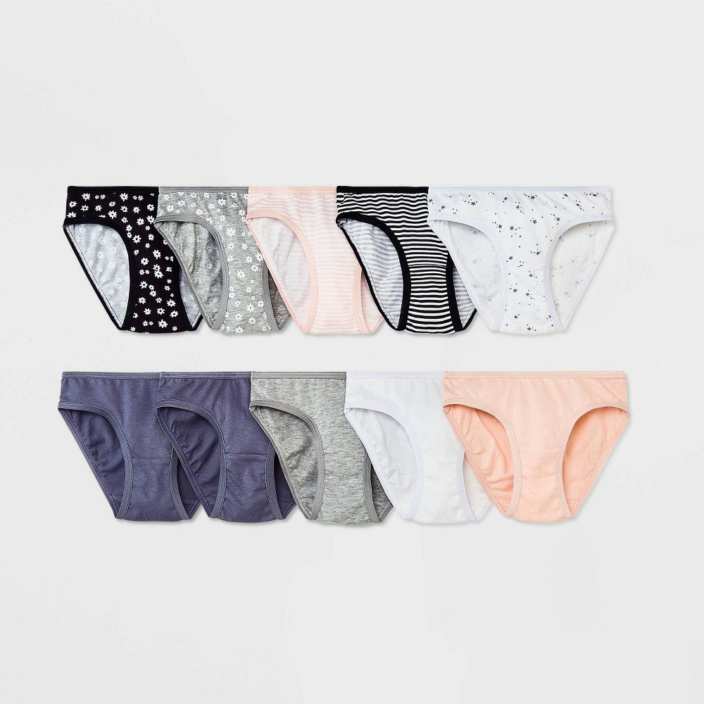 Cat & Jack Girls' Cotton Bikini Underwear 10-Pack: $10 Cat & Jack Girls' Cotton Bikini Underwear 10-Pack: $10