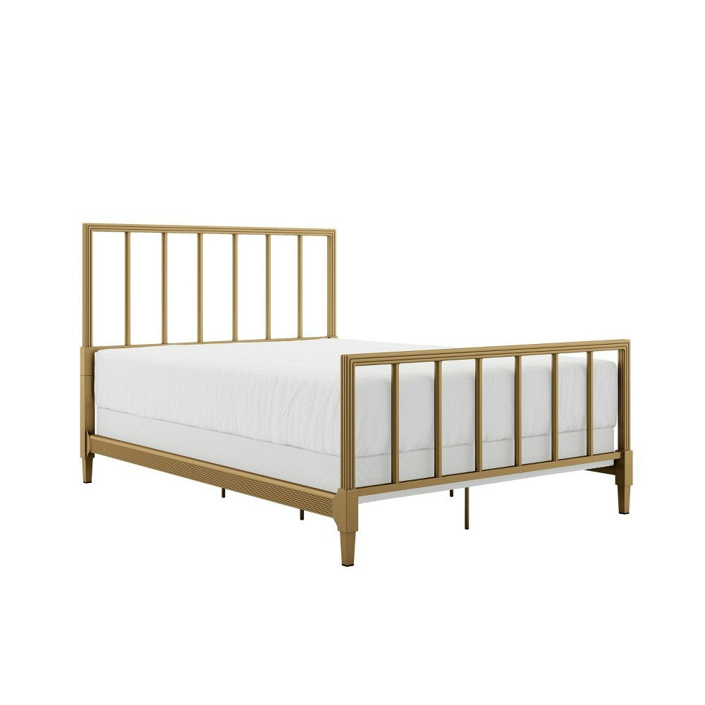 Furniture of America Rava Full Modern Gold Metal Panel Bed: $554.99
