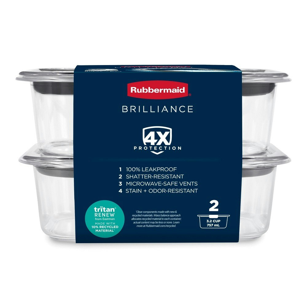 Rubbermaid Brilliance 3.2-Cup Food Storage Container 2-Pack: $12.99