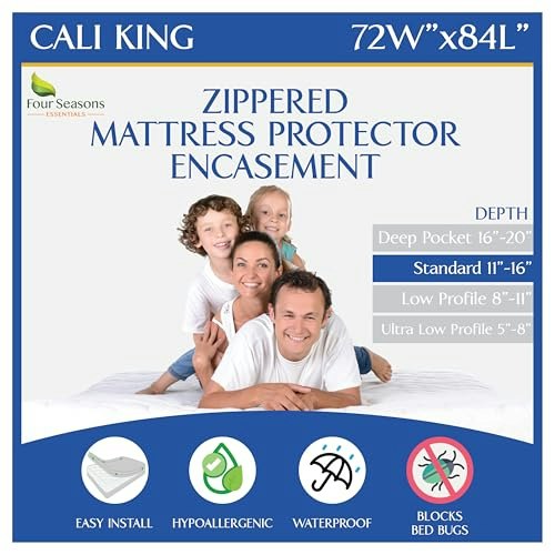 California King Size Waterproof Zippered Mattress Encasement: $37 California King Size Waterproof Zippered Mattress Encasement: $37