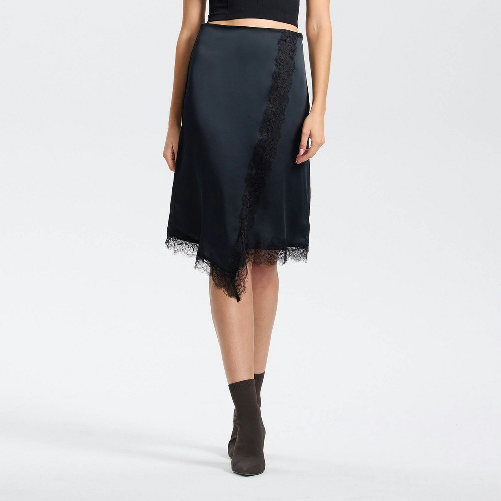 A New Day Women's Split Lace Trim A-Line Skirt: $30 A New Day Women's Split Lace Trim A-Line Skirt: $30