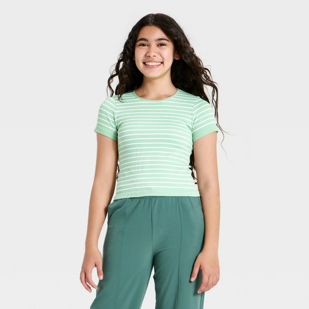 All In Motion Girls' Seamless Short Sleeve Crop T-Shirt: $15 All In Motion Girls' Seamless Short Sleeve Crop T-Shirt: $15