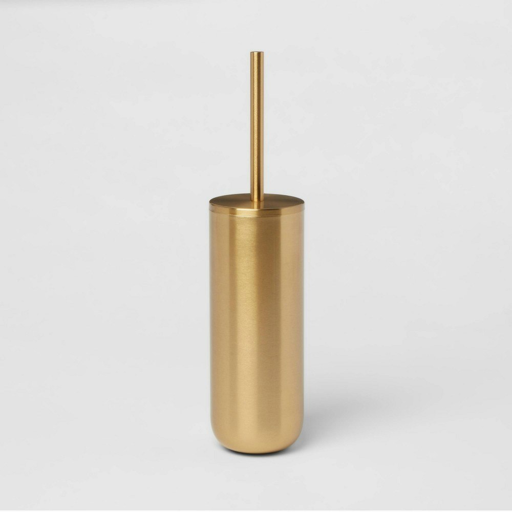Threshold Brushed Brass Toilet Bowl Brush and Holder: $23 Threshold Brushed Brass Toilet Bowl Brush and Holder: $23