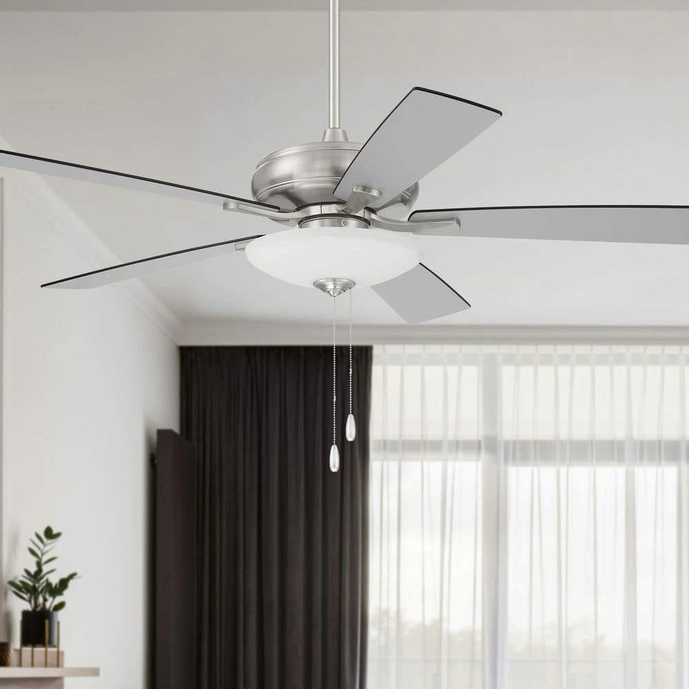 52-inch Brushed Nickel Ceiling Fan with LED Bulbs: $160.20 52-inch Brushed Nickel Ceiling Fan with LED Bulbs: $160.20