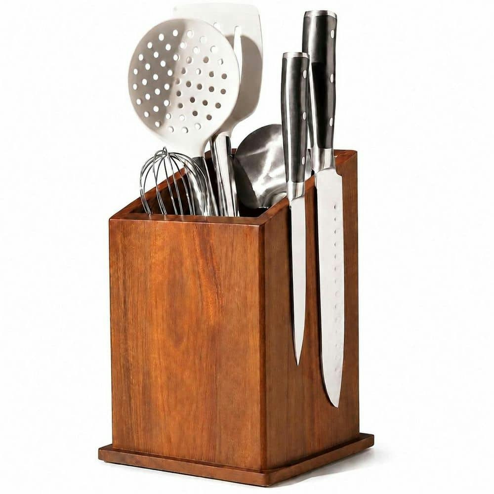 Acacia Wood Magnetic 8-Knife and Utensil Block: $101.04 Acacia Wood Magnetic 8-Knife and Utensil Block: $101.04