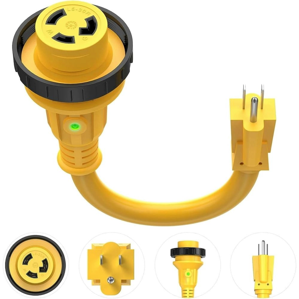 Kohree 30-Amp to 15-Amp RV Power Adapter 12-Inch Cord: $19.99 Kohree 30-Amp to 15-Amp RV Power Adapter 12-Inch Cord: $19.99