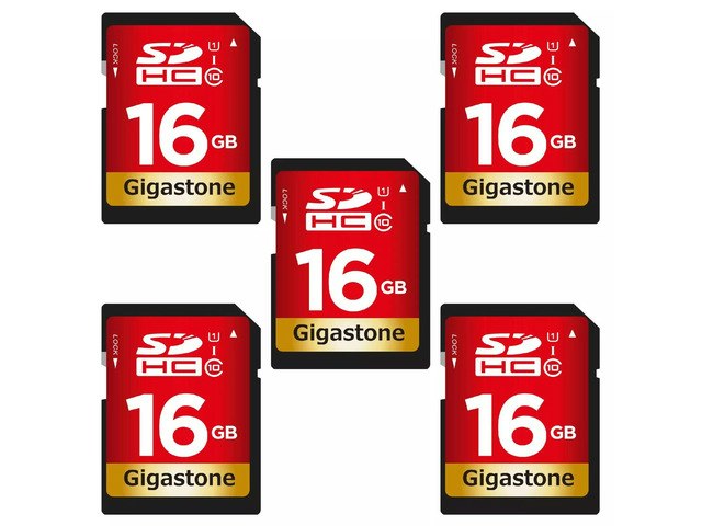 Gigastone 16GB SDHC Memory Card 5-Pack: $101.98