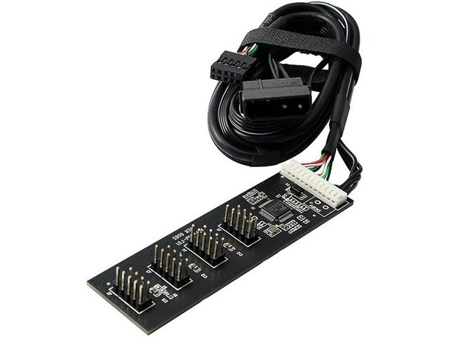 USB 9-Pin Motherboard Header 4-Port Hub Splitter: $18.09