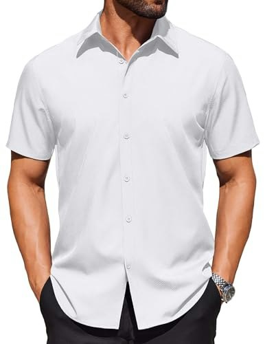 Coofandy Men's Casual Short Sleeve Button-Down Shirt: $13.76