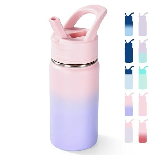 12oz Insulated Kids Water Bottle with Straw: $12.99
