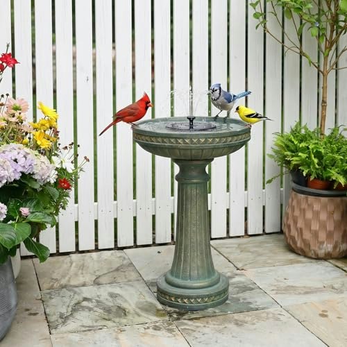 Sunlinua 24-Hour Solar-Powered Bird Bath Fountain: $129.98