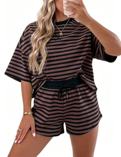 Ecosunny Women's Striped 2-Piece Lounge Set: $22.94