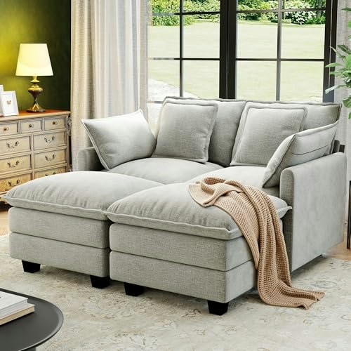 Hanherry 58-Inch Modular Sectional Sofa with Ottoman: $348.49