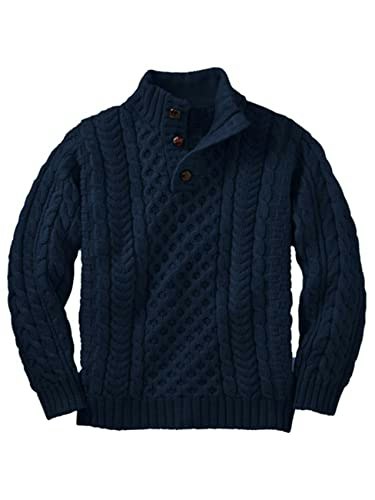 Makkrom Boys Mock Neck Cable Knit Sweater: $33.99