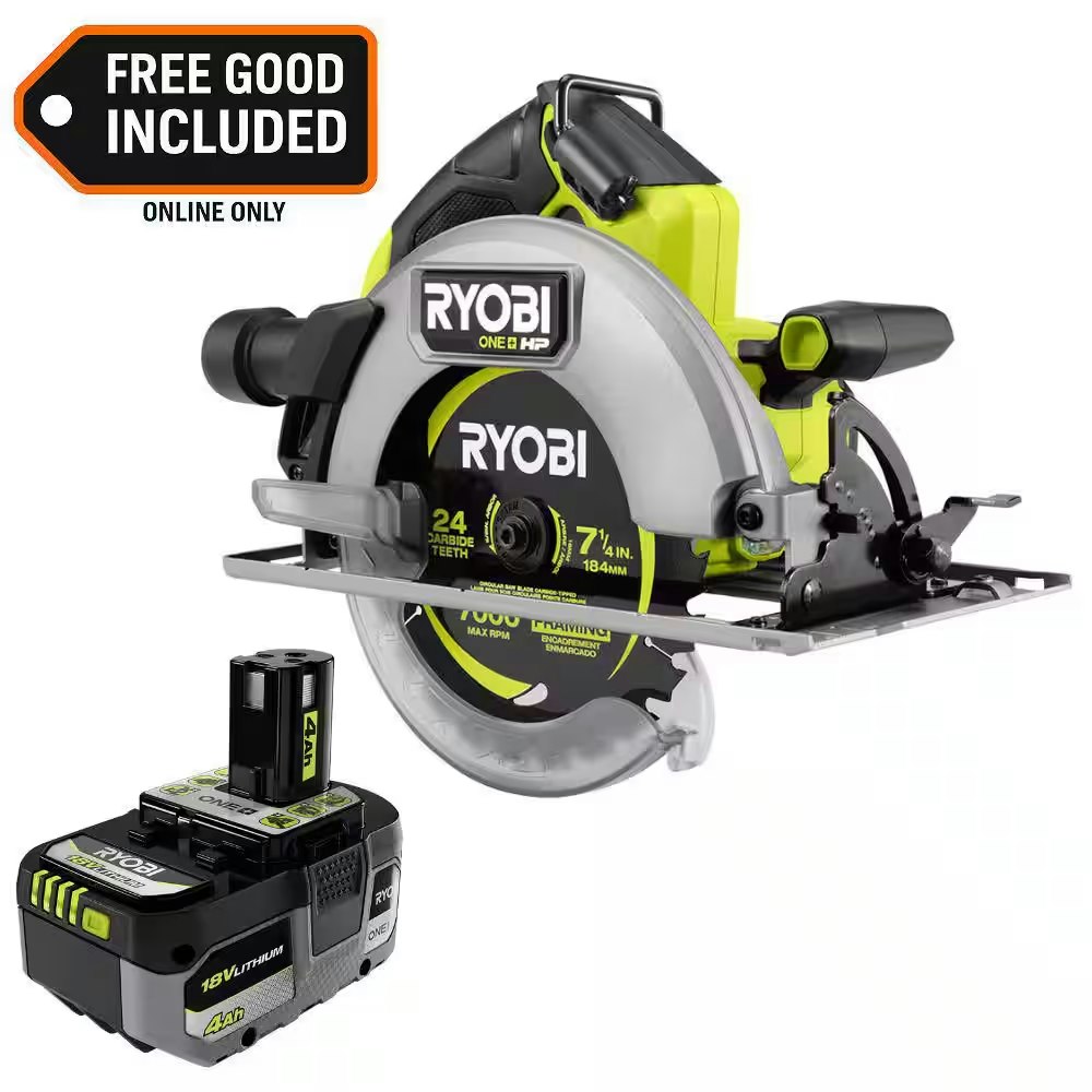 Ryobi ONE+ 18V Cordless Circular Saw: $139 w/ free battery Ryobi ONE+ 18V Cordless Circular Saw: $139 w/ free battery