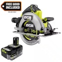Ryobi ONE+ 18V Cordless Circular Saw for $139 w/ free battery + free shipping