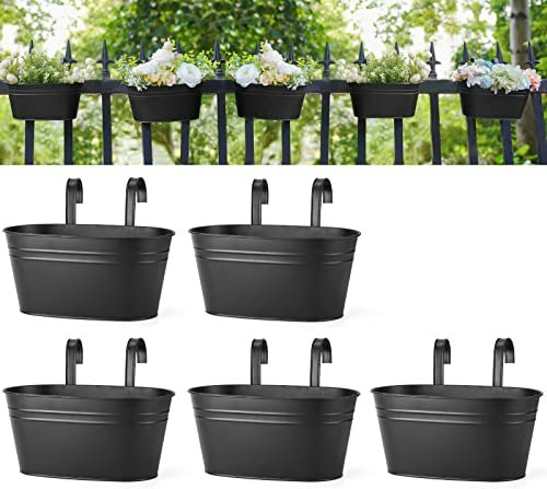 Dahey 10.5-Inch Metal Hanging Flower Pot 5-Pack: $25.99