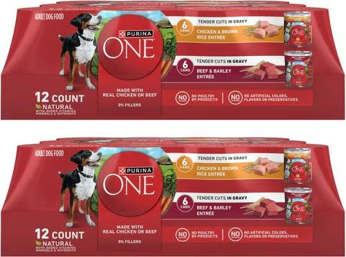 Purina ONE 13-oz. SmartBlend Dog Food 24-Pack: $23 w/ Autoship Purina ONE 13-oz. SmartBlend Dog Food 24-Pack: $23 w/ Autoship