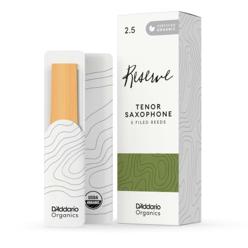 D'Addario Organic Reserve Tenor Saxophone Reeds 2.5 Strength 5-Pack: $33.99 D'Addario Organic Reserve Tenor Saxophone Reeds 2.5 Strength 5-Pack: $33.99