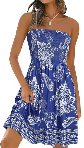 Elescat Women's Strapless Boho Sundress: $18.98 Elescat Women's Strapless Boho Sundress: $18.98