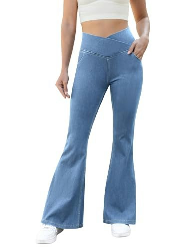 Copyleaf Women's Crossover Bell Bottom Jeggings: $24.98 Copyleaf Women's Crossover Bell Bottom Jeggings: $24.98