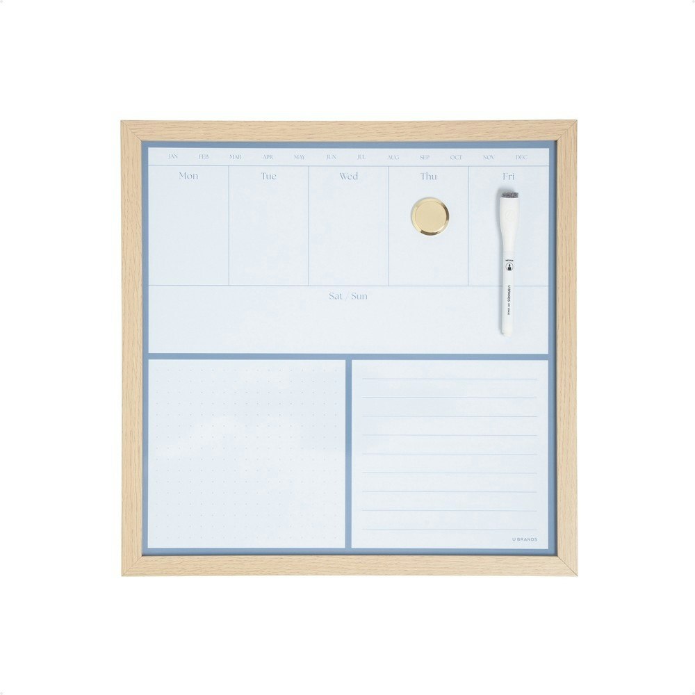 U Brands 16"x16" Natural Wood Frame Weekly Dry Erase Board: $11.99 U Brands 16"x16" Natural Wood Frame Weekly Dry Erase Board: $11.99