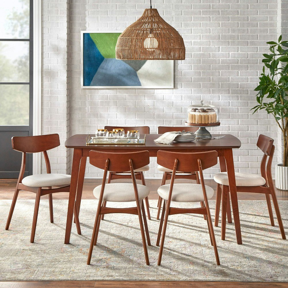 Buylateral 7-Piece Archer Mid-Century Modern Rectangular Dining Set: $949.99 Buylateral 7-Piece Archer Mid-Century Modern Rectangular Dining Set: $949.99