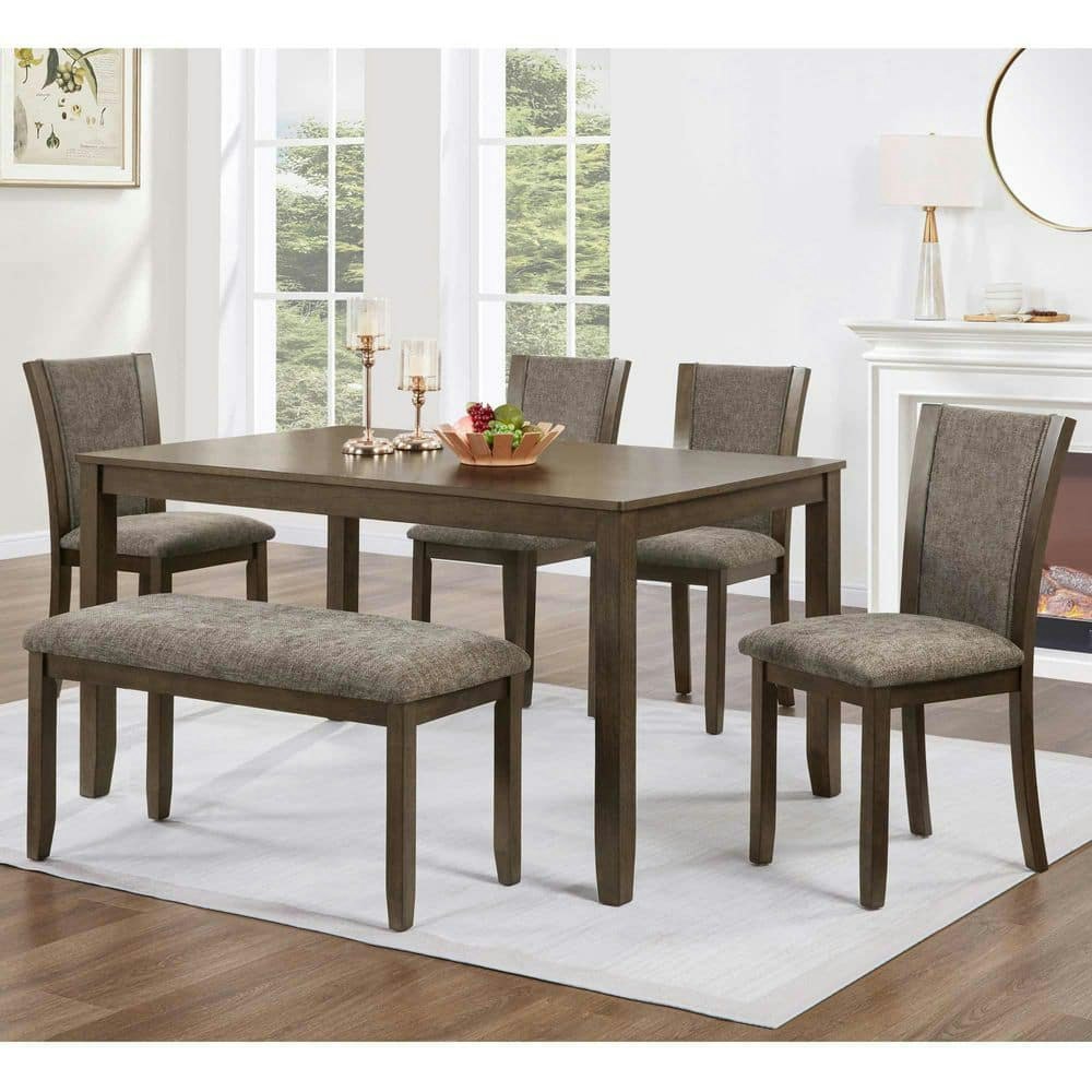 6-Piece Dark Walnut Rectangle Dining Room Set: $1,063.27 6-Piece Dark Walnut Rectangle Dining Room Set: $1,063.27