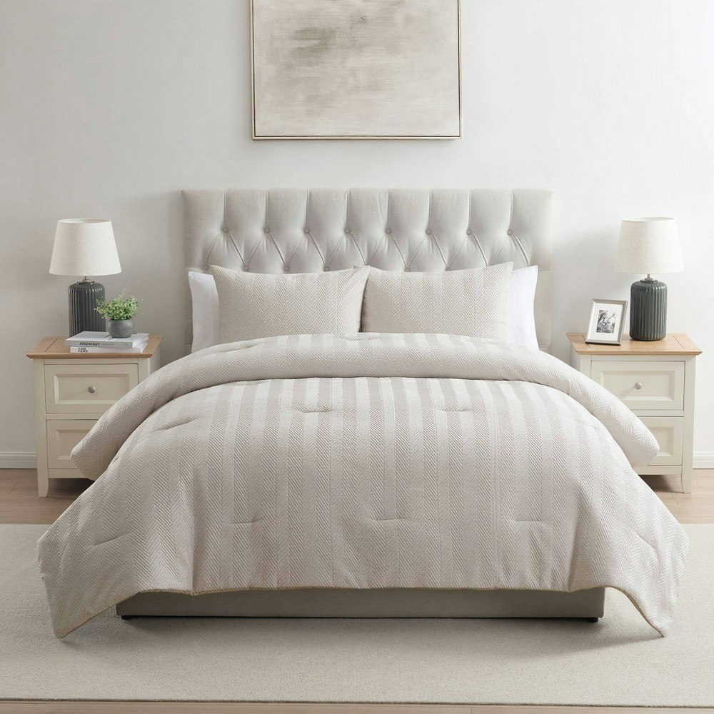 VCNY Full/Queen Herringbone Microfiber Comforter Set: $113.99 VCNY Full/Queen Herringbone Microfiber Comforter Set: $113.99