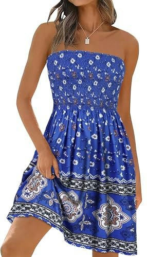 Elescat Strapless Boho Sundress: $14.49 Elescat Strapless Boho Sundress: $14.49