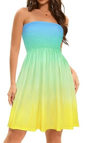 Elescat Strapless Summer Sundress: $18.98 Elescat Strapless Summer Sundress: $18.98