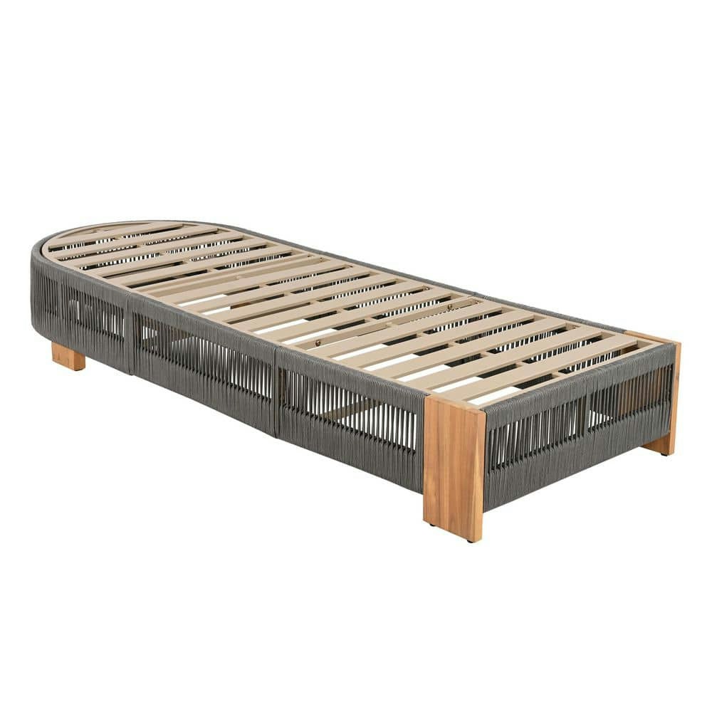 Selma Rustic Teak and Rope Outdoor Patio Chaise Lounge: $425 Selma Rustic Teak and Rope Outdoor Patio Chaise Lounge: $425