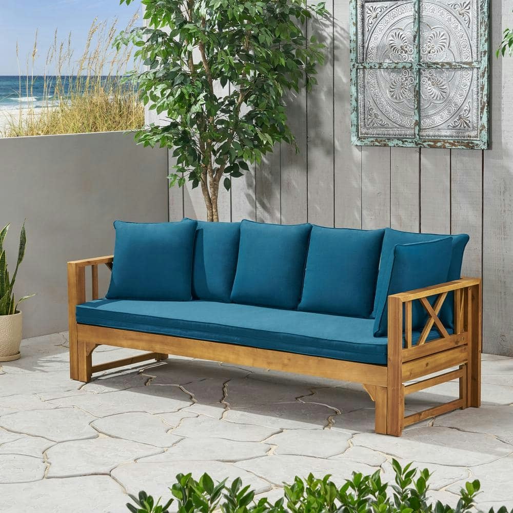Long Beach Teak Outdoor Patio Day Bed: $533 Long Beach Teak Outdoor Patio Day Bed: $533