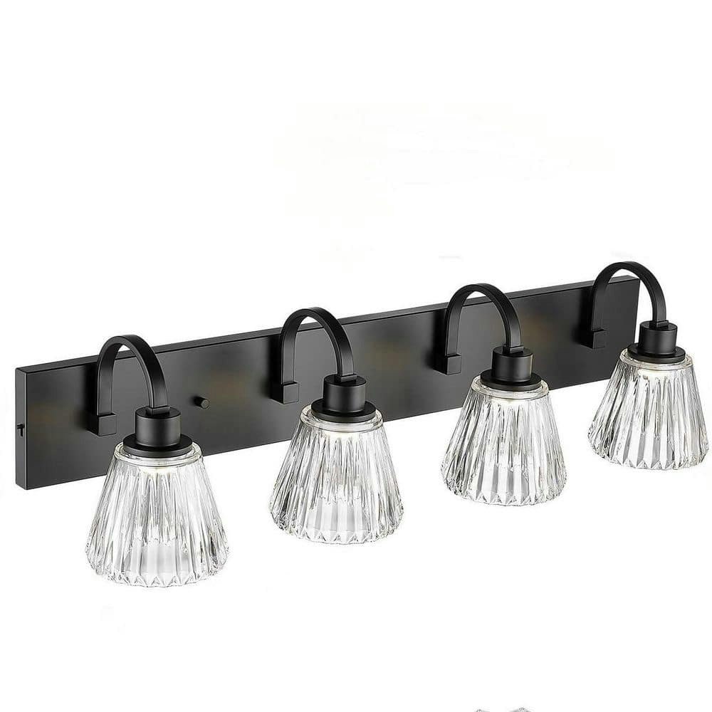 32-Inch 4-Light LED Vanity Light with Fluted Ripple Glass: $135.71 32-Inch 4-Light LED Vanity Light with Fluted Ripple Glass: $135.71